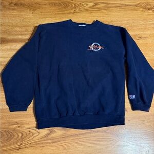 Vintage University Of Illinois Illini Crewneck Size XL The Game Navy Blue READ